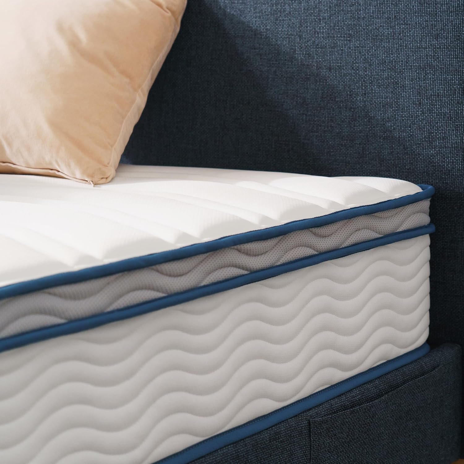 ZINUS 8 Inch Spring Sensation Hybrid Mattress [New Version], Queen, Fiberglass Free - $120