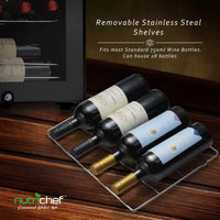 NutriChef PKCWCDS285 28 Bottle Fridge | Dual Zone Chiller | Adjustable Temperature - $285
