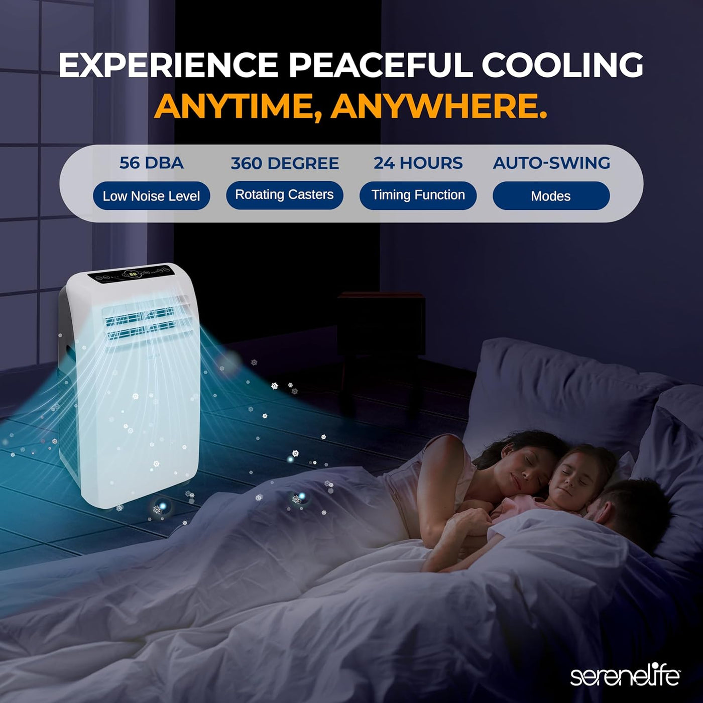SereneLife Small Air Conditioner Portable 10,000 BTU with Built-in Dehumidifier - $230