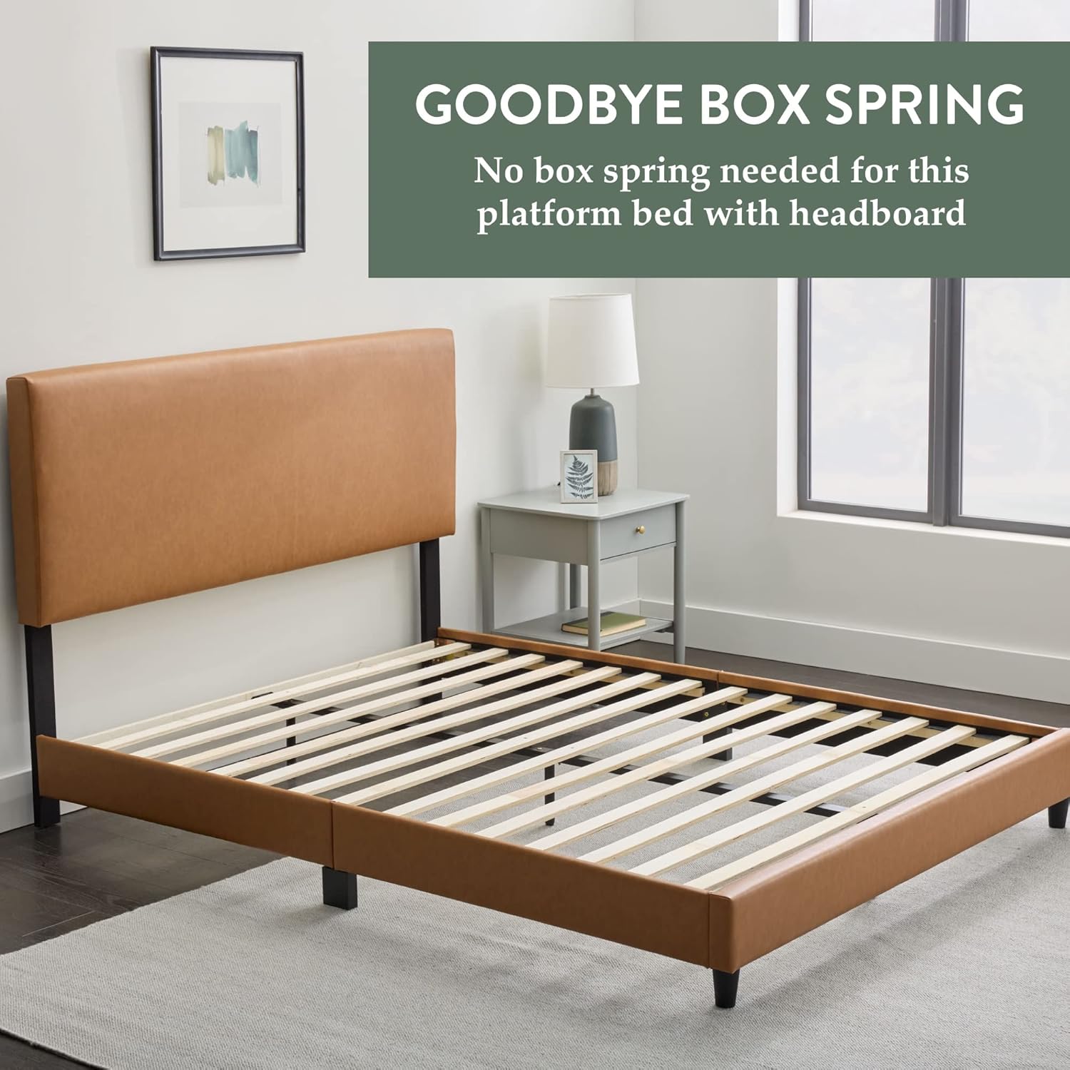 Edenbrook Platform Bed with Headboard, No Box Spring Needed, Twin Size - $65