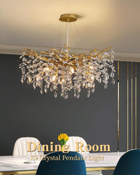 Modern Tree Branch Crystal Chandelier Luxury Gold Crystal Pendant Lighting - $195