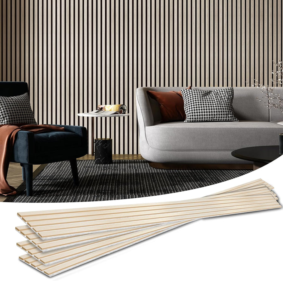 Art3d 4-Piece Wood Slat Acoustic Panels for Stylish Decor and Noise Reduction - $90