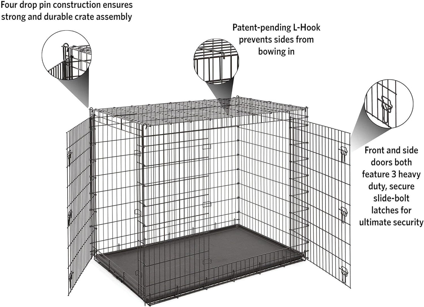 Midwest Homes for Pets SL54DD Ginormus Double Door Dog Crate for XXL - $135