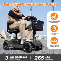 S1 Mobility Scooter for Adults, 4-Wheel Mobility Scooter - 25 Miles Range, 6 mph - $540