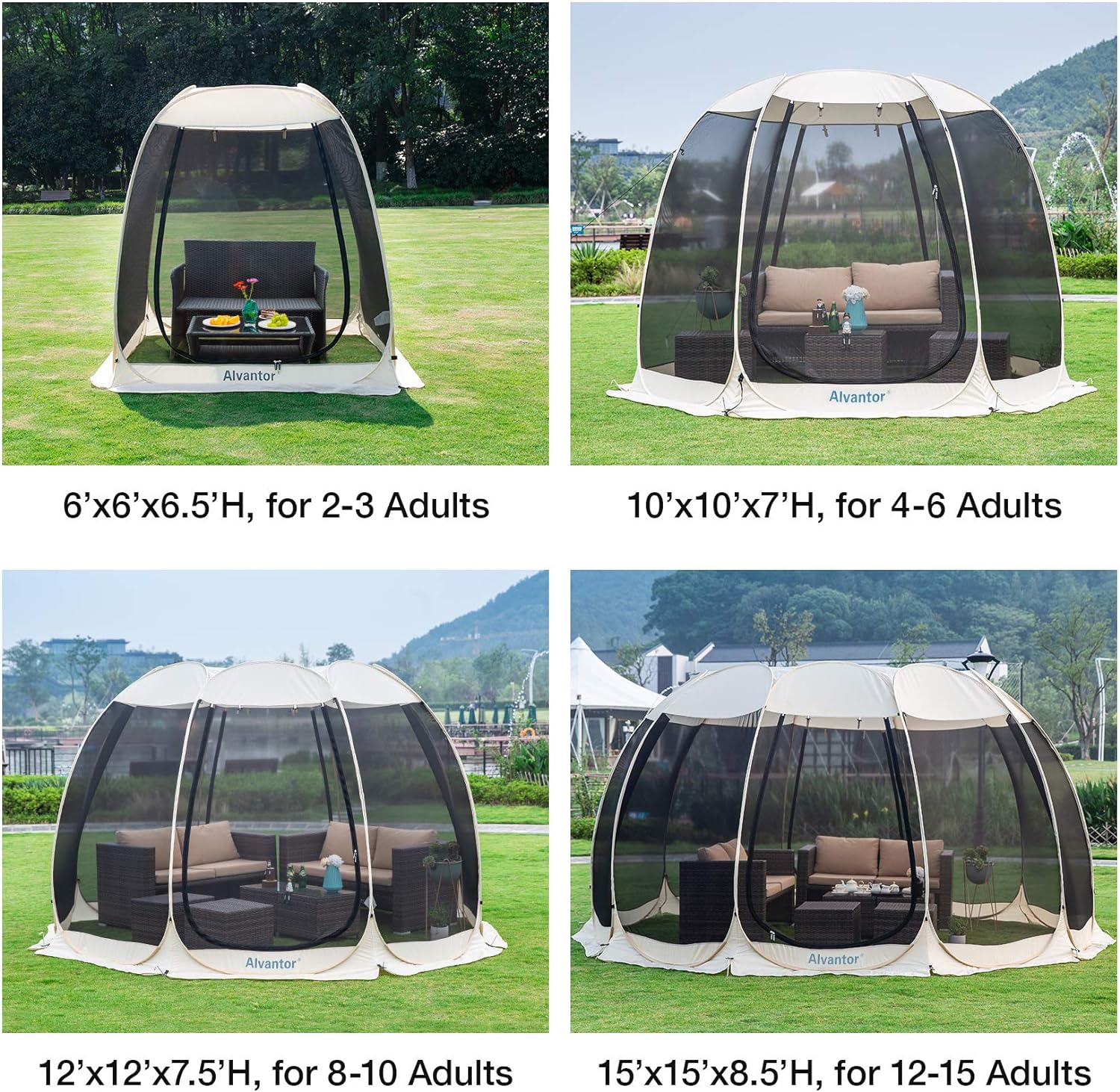 Alvantor Screen House Room Camping Tent Outdoor Canopy Pop Up Sun Shade Shelter - $180