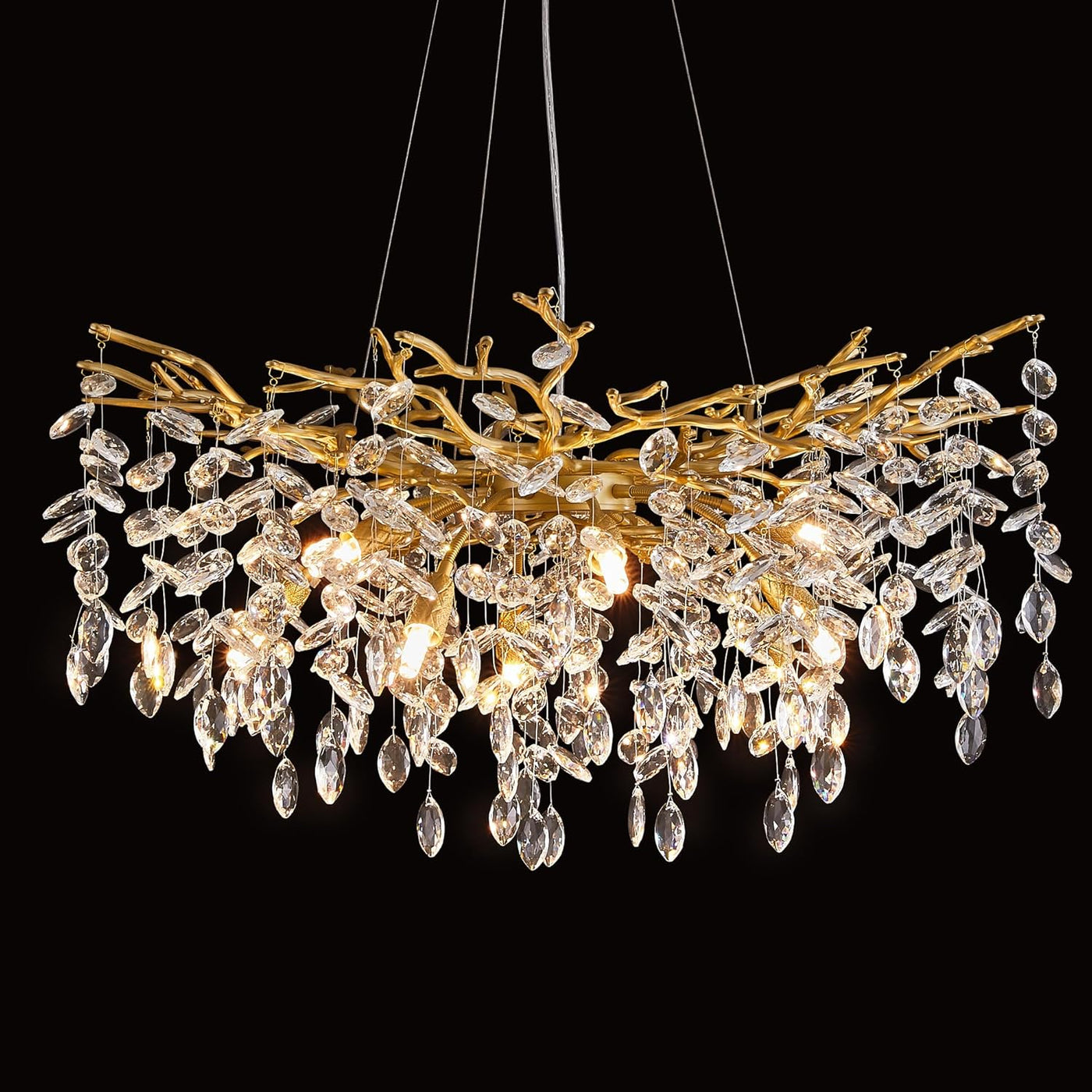 Modern Tree Branch Crystal Chandelier Luxury Gold Crystal Pendant Lighting - $195