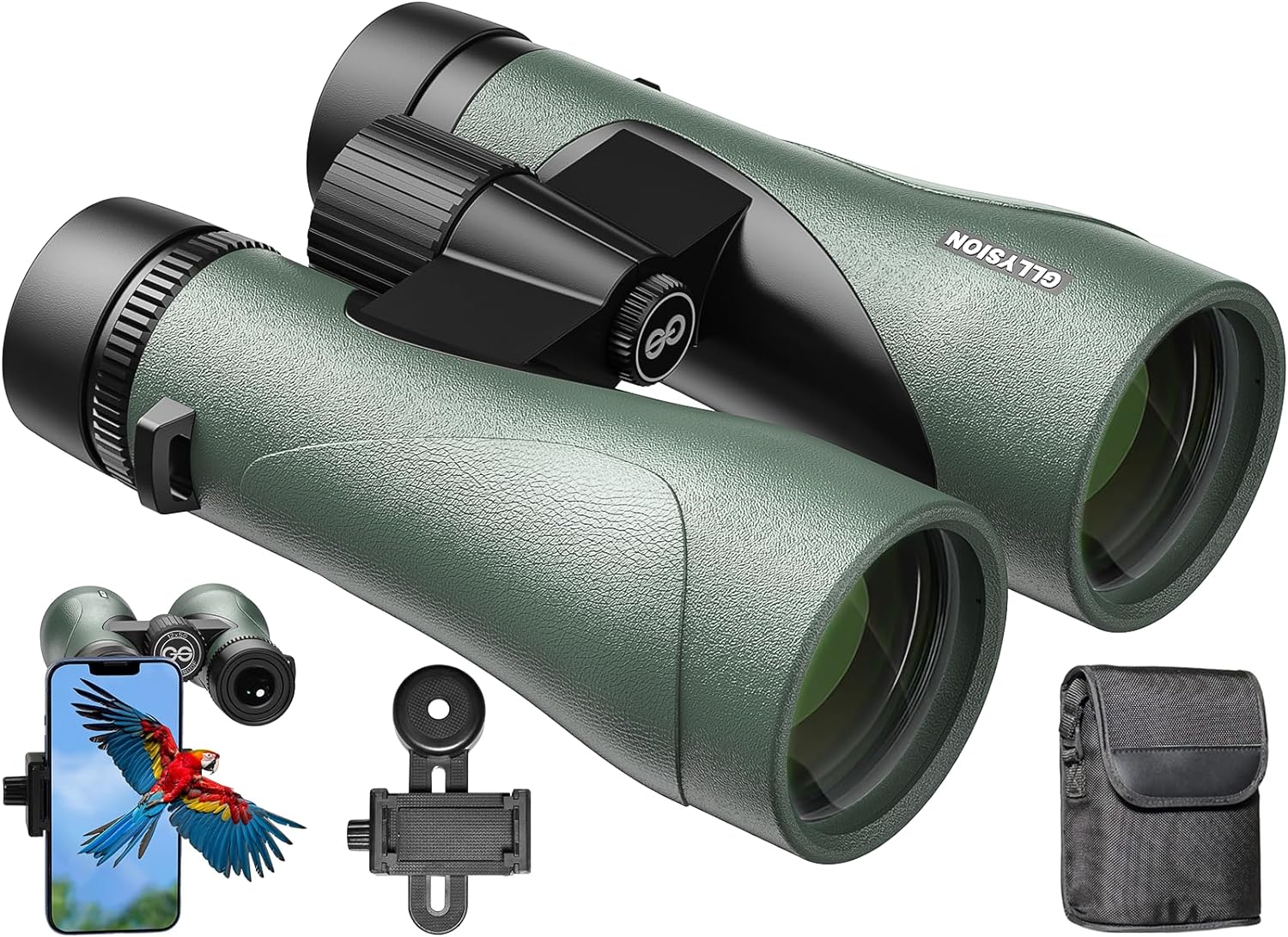 GLLYSION 12X50 Professional HD Binoculars for Adults - $90