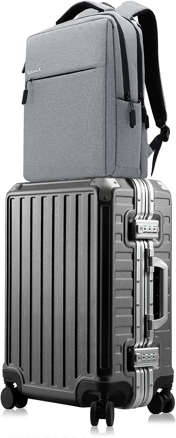 LUGGEX Aluminum Frame Carry On Luggage with Backpack - $90