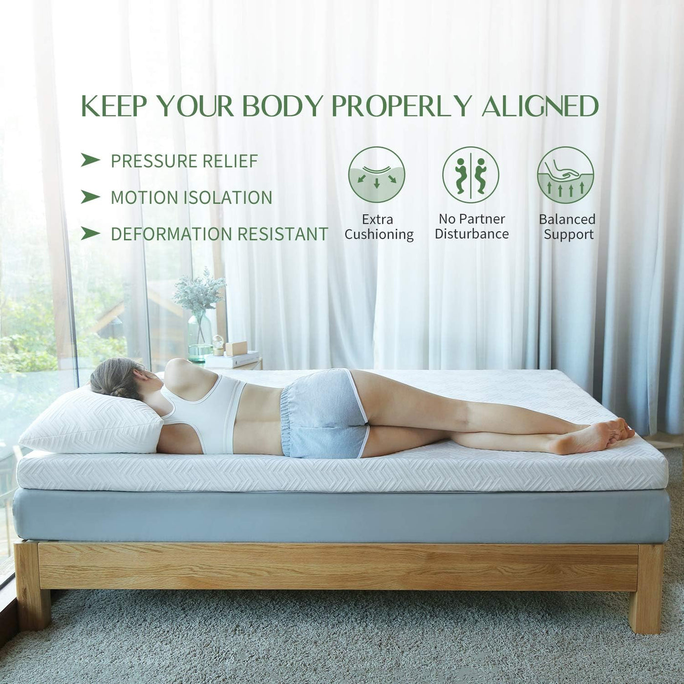Novilla Full Size Mattress Topper, 3 Inch Dual Layer Memory Foam Mattress Topper - $75