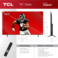 TCL 75-Inch Class Q65 QLED 4K Smart TV with Fire TV (75Q651F, 2024 Model) - $320