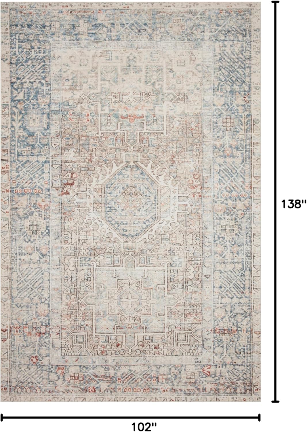 Loloi Chris Loves Julia x Jules Collection, Natural & Ocean 8'-6" x 11'-6" Area Rug - $125