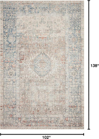 Loloi Chris Loves Julia x Jules Collection, Natural & Ocean 8'-6" x 11'-6" Area Rug - $125