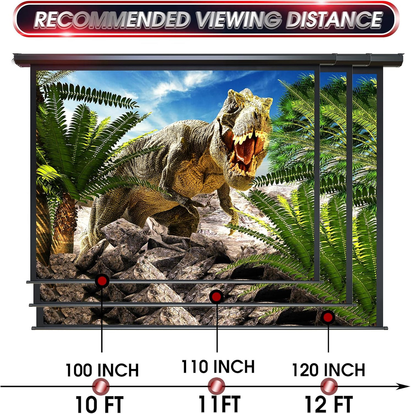 Aoxun 120" Motorized Projector Screen - Indoor and Outdoor 120 inch Electric 4:3 - $120