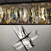 Crystal Chandeliers for Dining Room, Rectangle 6-Light Modern Farmhouse Chandelier - $230