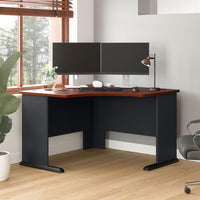 Bush Business Furniture Series A 48W Corner Desk in Hansen Cherry and Galaxy - $190