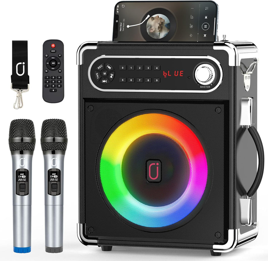 JYX Karaoke Machine with Two Wireless Microphones - $100