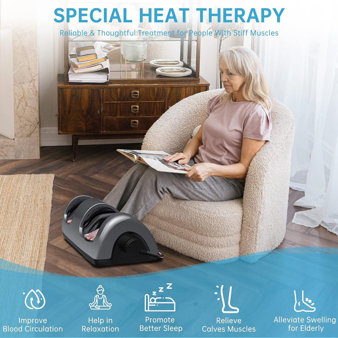 TISSCARE Foot Massager-Shiatsu Foot Massage Machine w/Heat & Remote 5