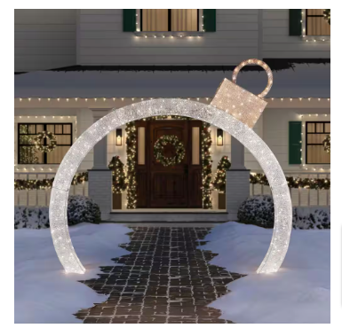 Home Accents Holiday 9 ft. Warm White-Cool White Ornament Arch Decoration -$250