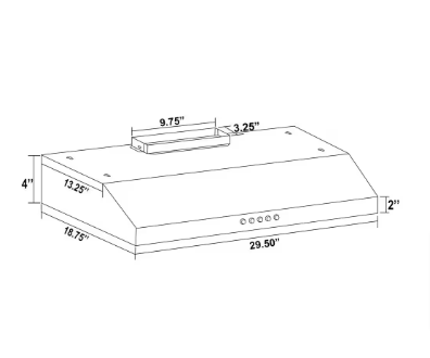 AKDY 30 in. 58 CFM Convertible Under Cabinet Range Hood - $90