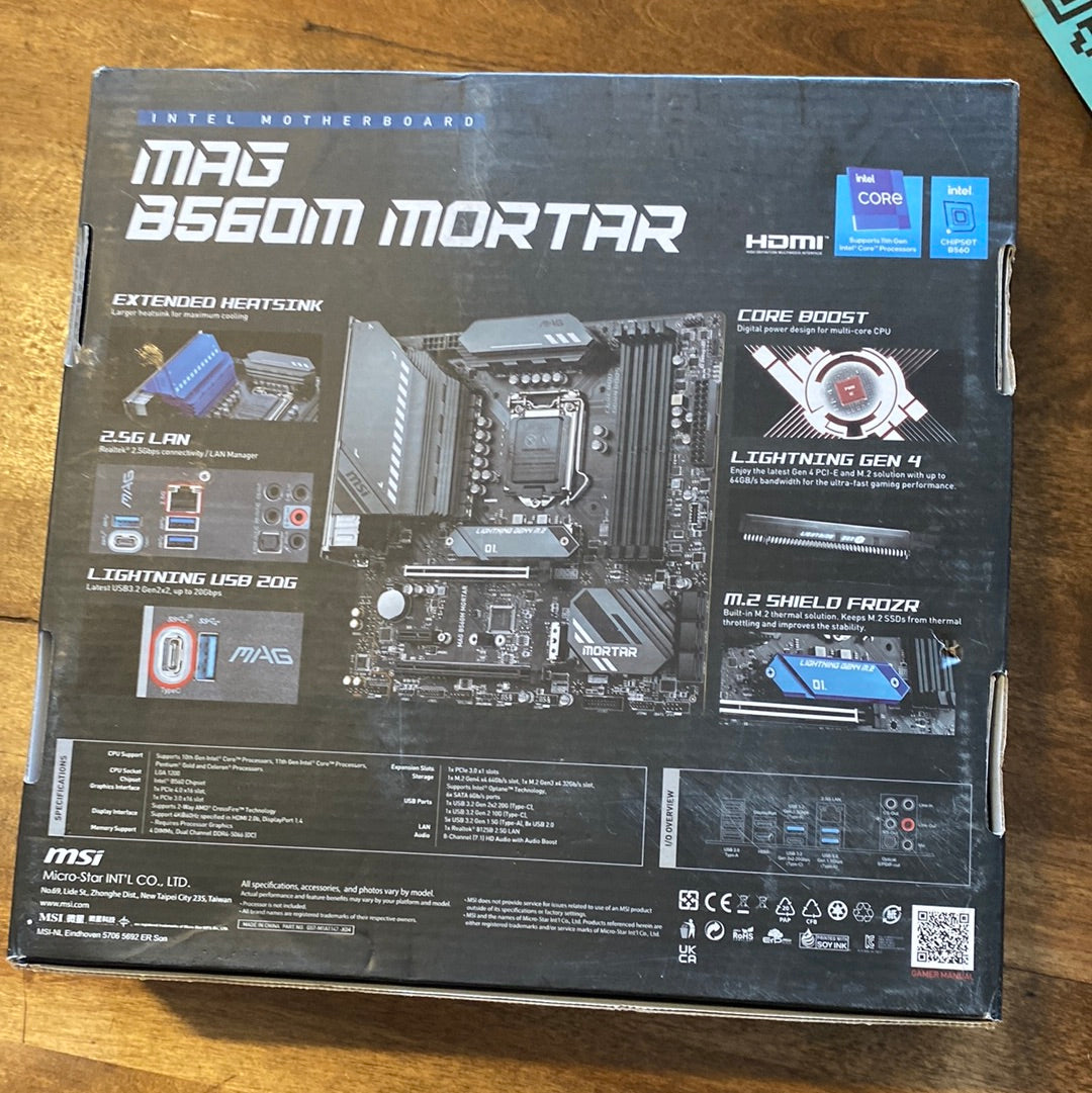 MSI MAG B560M MORTAR Desktop Motherboard - $90