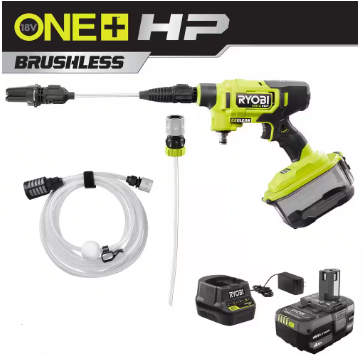 RYOBI ONE+ HP 18V 600 PSI 0.7 GPM Cordless Battery Cold Water Power Cleaner - $130