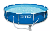 INTEX 12 ft. Round x 30 in. D Metal Frame Above Ground Pool - $80