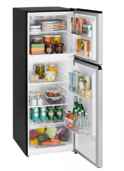 Vissani 10.1 cu. ft. Top Freezer Refrigerator in Stainless Steel Look (Slightly Dented) - $225