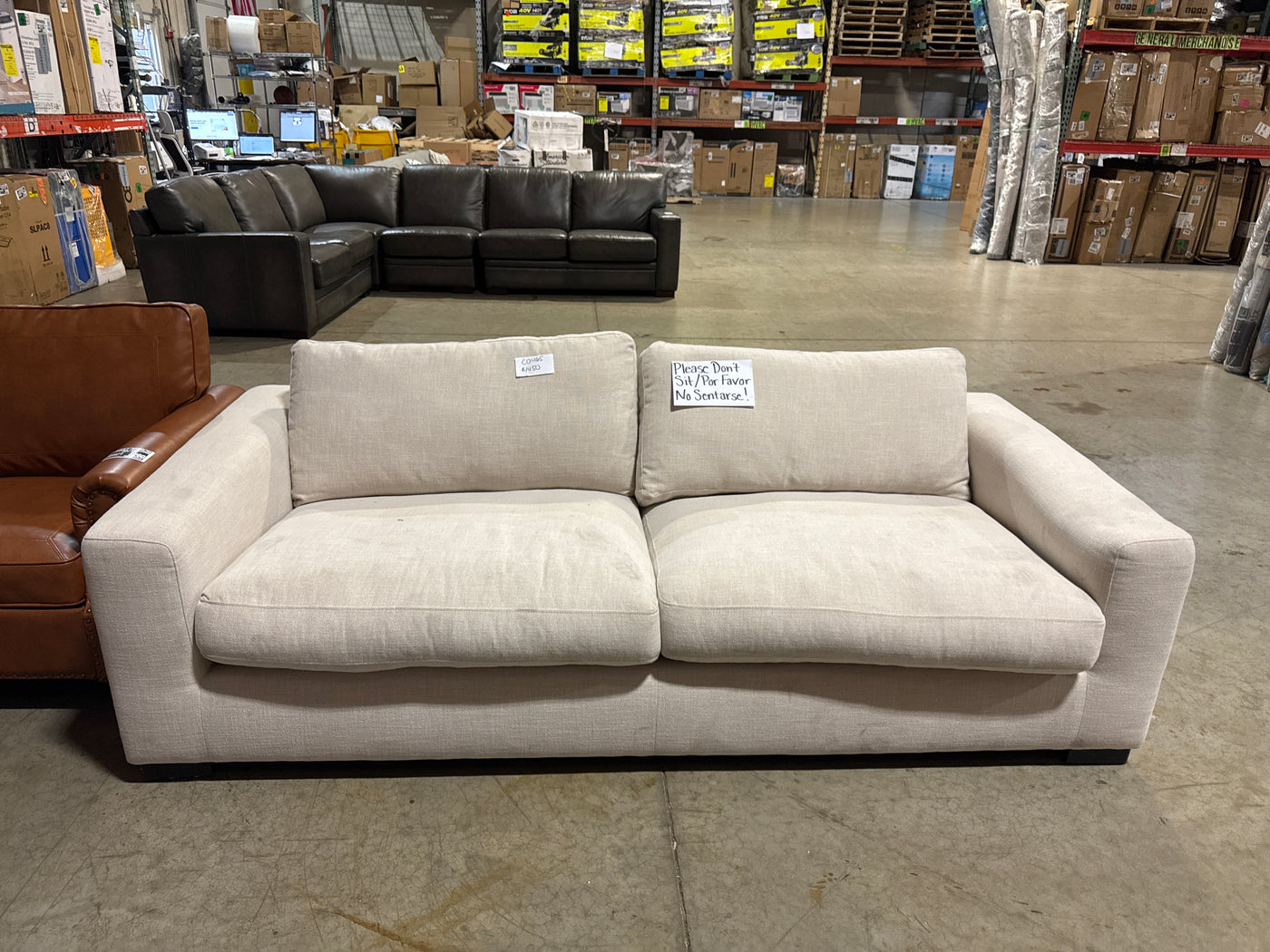 Premium Modern Sofa with Plush Cushions & Sturdy Frame, Stylish Couch - $750