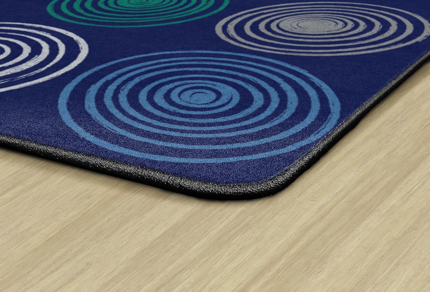 Flagship Carpets Circles Abstract Educational Area Rug, Seats 24, 7'6" x 12' - $220