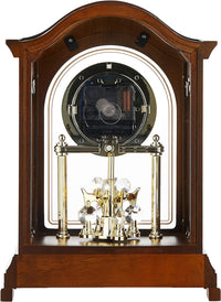 Bulova Clocks B1845 Durant Walnut Wood and Glass Revolving Pendulum Clock, Brown - $110