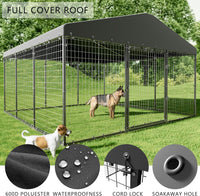 Large Outdoor Dog Kennel,W 118" x D 118" x H 70" Heavy Duty Dog Cage - $150