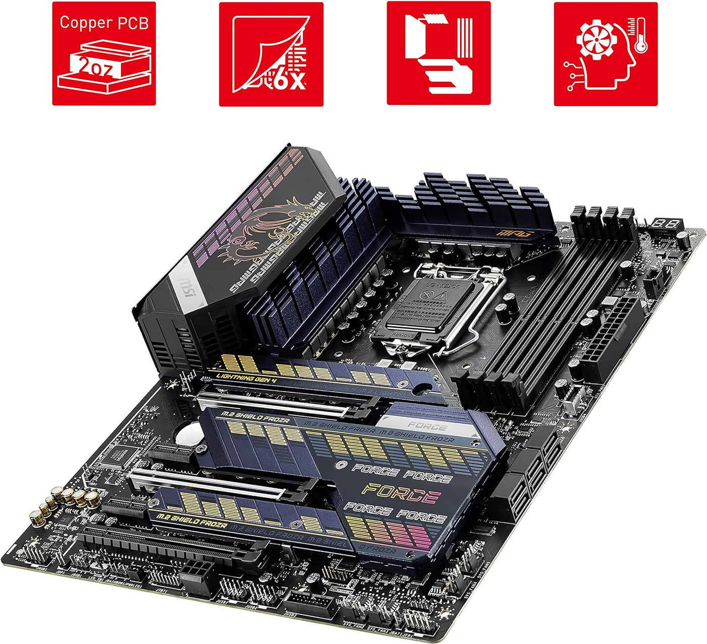 MSI MPG Z590 Gaming Plus Gaming Motherboard (ATX, 11th/10th Gen Intel Core, LGA  1200 Socket, DDR4, PCIe 4, CFX, M.2 Slots, USB 3.2 Gen 2, DP/HDMI, Mystic  Light RGB) : : Electronics