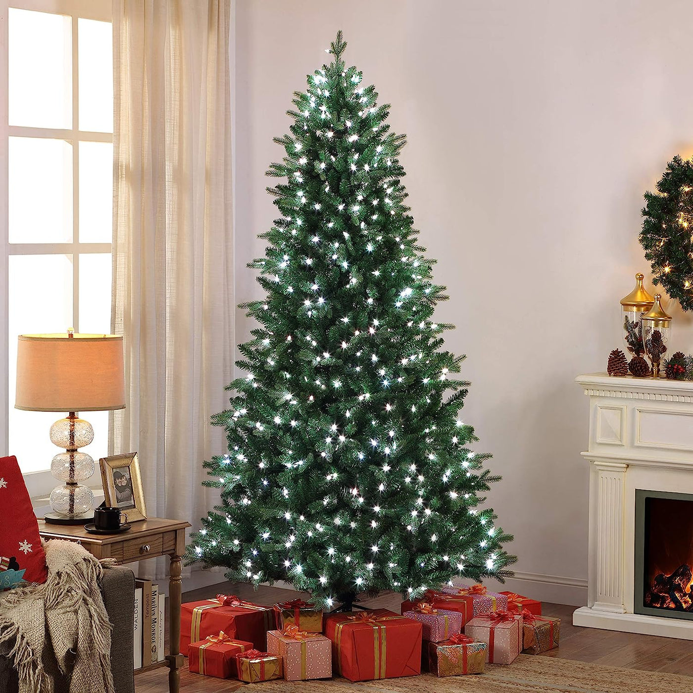Mr. Christmas Alexa Compatible Smart Home Pre-Lit Artificial Christmas Tree, 7.0 Feet - $230