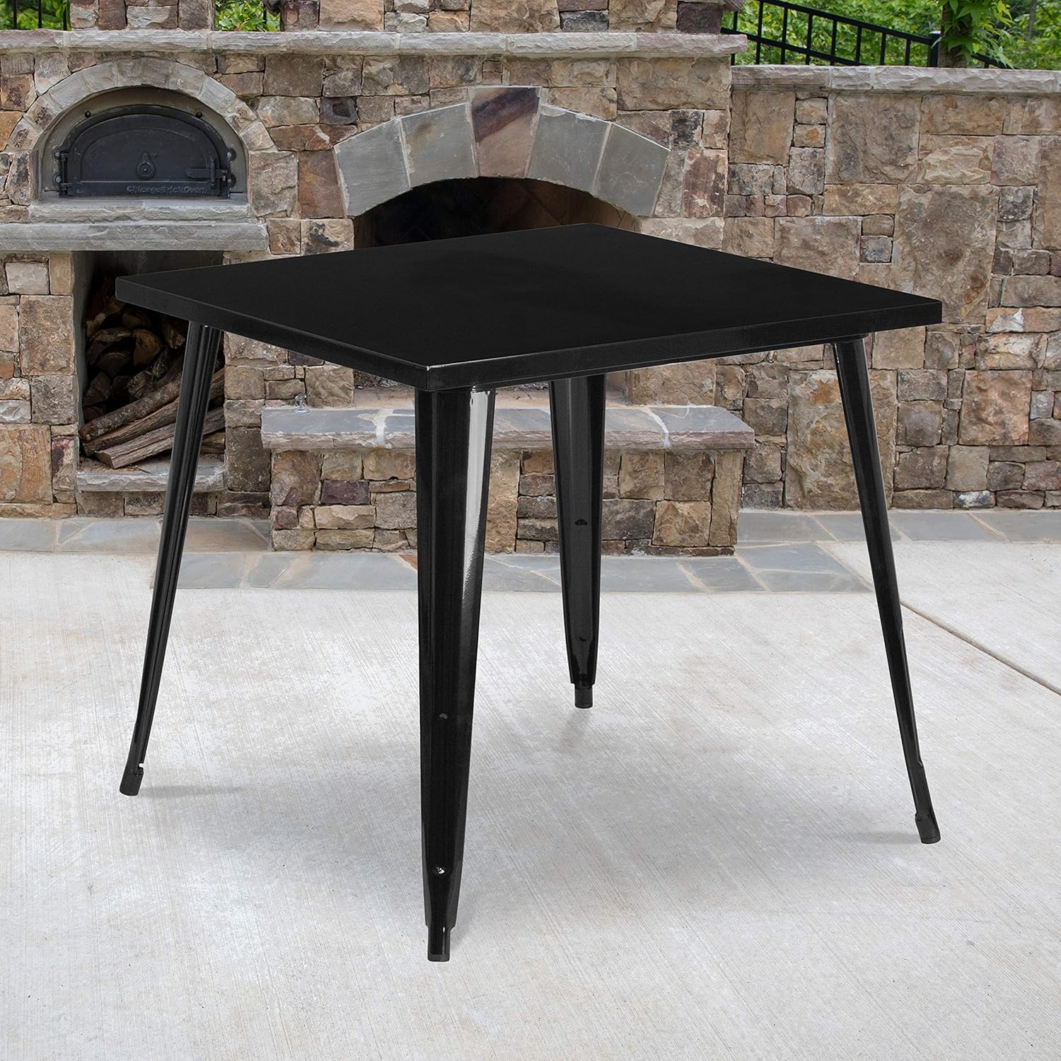 Flash Furniture Toby Commercial Grade 31.75" Square Black Metal Indoor-Outdoor Table - $80