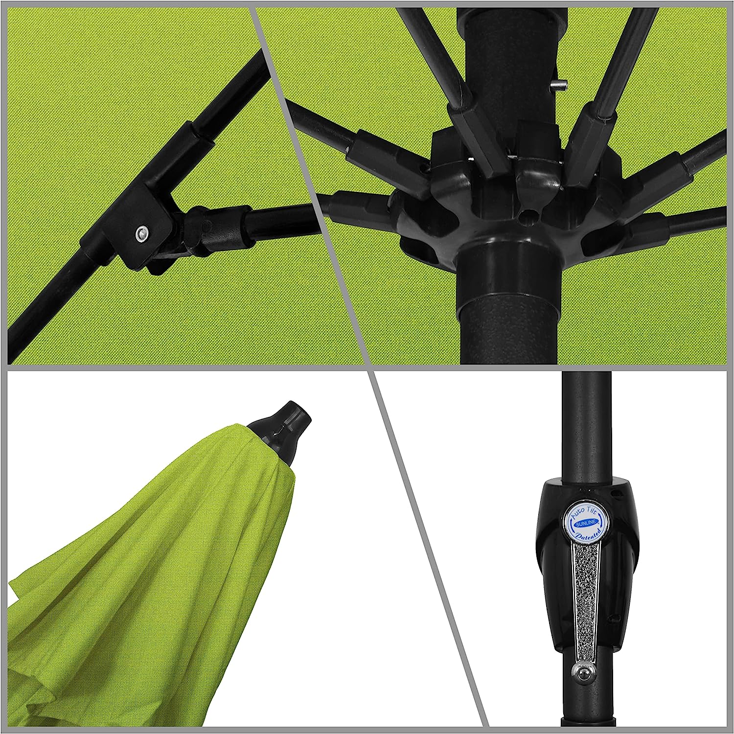 California Umbrella 9 ft. Auto Tilt Crank Lift Patio Umbrella, Macaw Sunbrella - $200