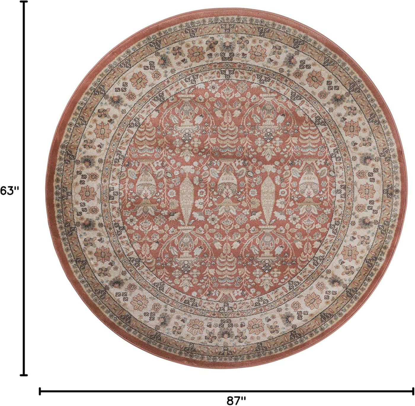 3810 Garda Area Rug, 5'3 Round, Terracotta - $80