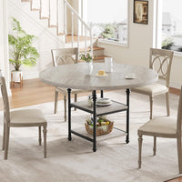 GarveeHome 47-Inch Round Dining Table for 4 with 1.59-Inch Thick Board - $95