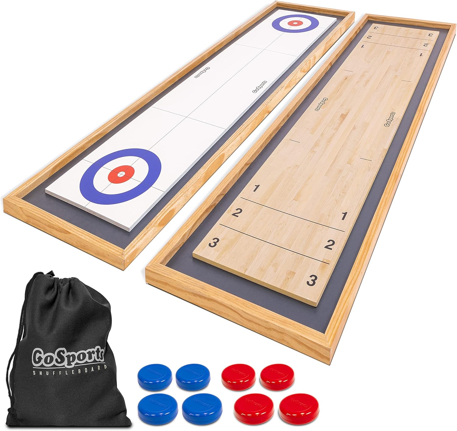 GoSports Shuffleboard and Curling 2 in 1 Board Games - Classic Tabletop - $90