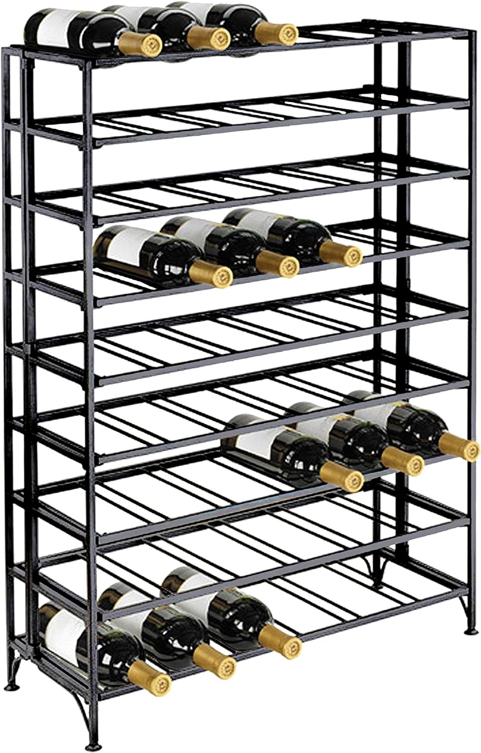 MyGift Black Metal Wine Rack Freestanding Floor Stand, 9 Tier - $80