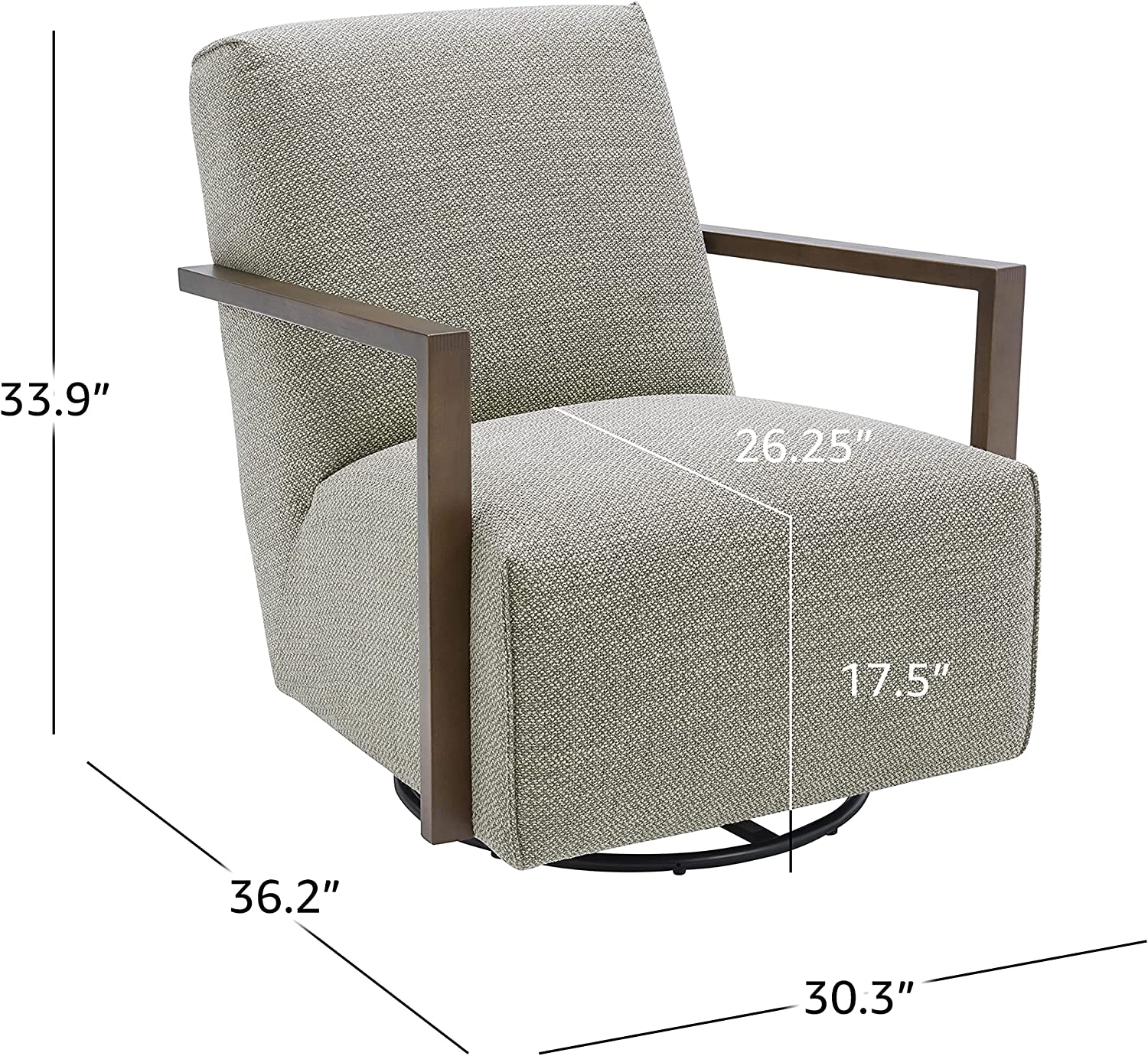 Rivet Contemporary Upholstered Glider Accent Chair, 30.3"W, Pumice - $375