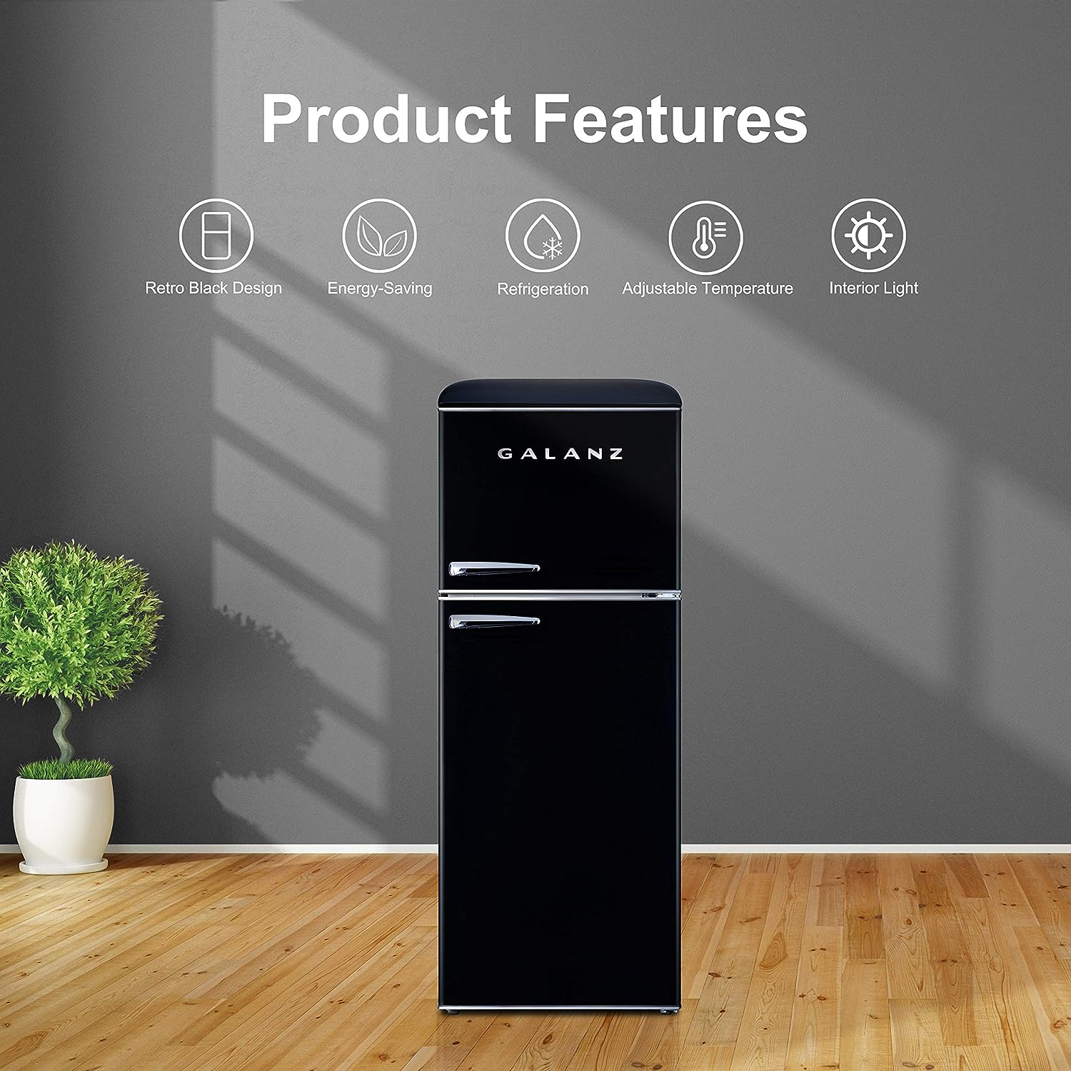 Galanz GLR10TBKEFR Retro Refrigerator with Top Freezer - $470