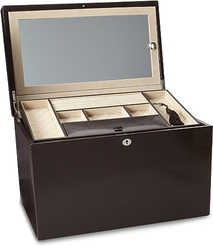 WOLF 315006 London Large Jewelry Box, Cocoa - $430
