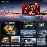 Hisense 75-Inch Class U7 Series Mini-LED ULED 4K UHD Google Smart TV - $675