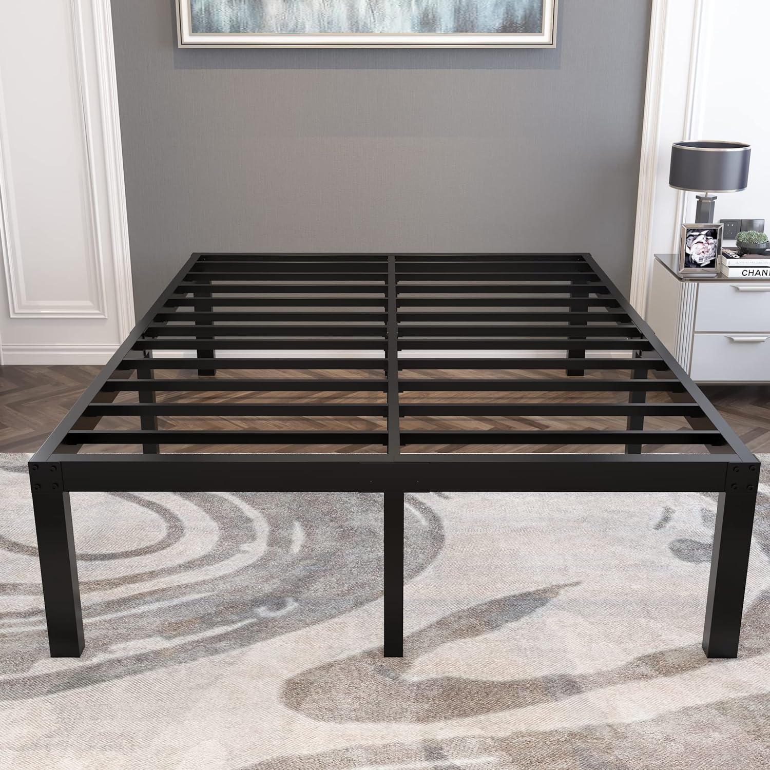 yookare 18 Inch Tall and Strong Platform Metal Bed Frame4000lbs Heavy Duty Frame - $90