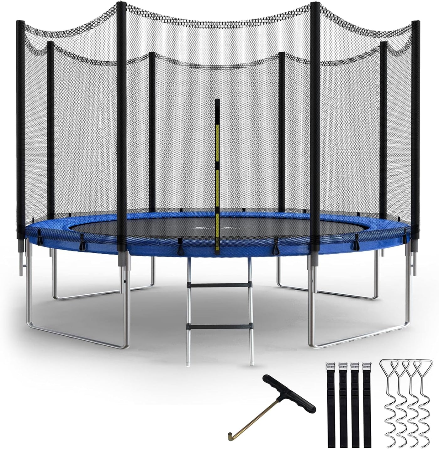 Simple Deluxe Recreational Trampoline with Enclosure Net,Wind Stakes, 12FT - $210