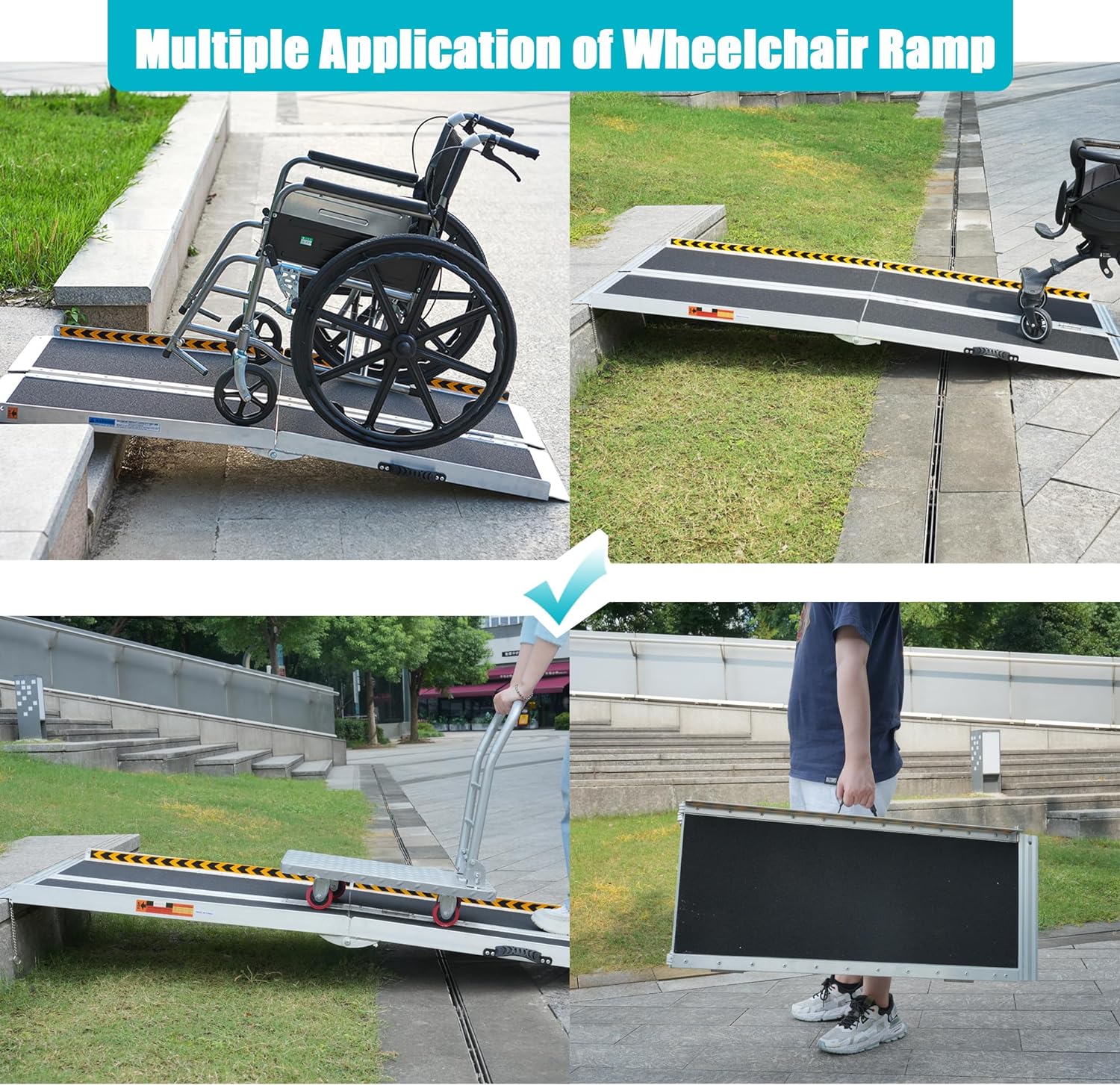 Portable Wheelchair Ramp 10FT Handicap Ramp Threshold Wheelchair Ramps - $220