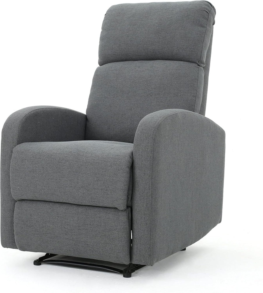 Christopher Knight Home Gaius Classic Fabric Recliner, Charcoal / Black - $175