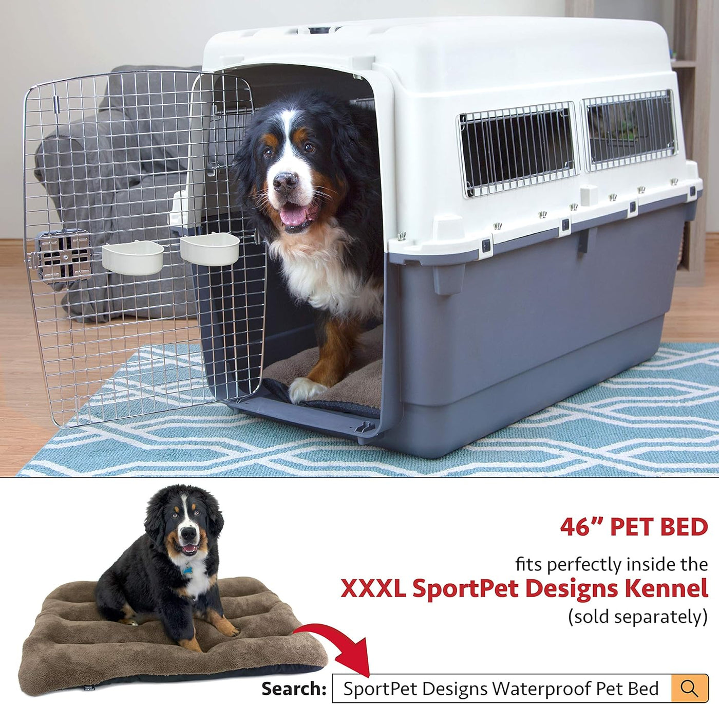 SportPet Designs Plastic Kennels Rolling Plastic Airline Approved Wire Door - $115