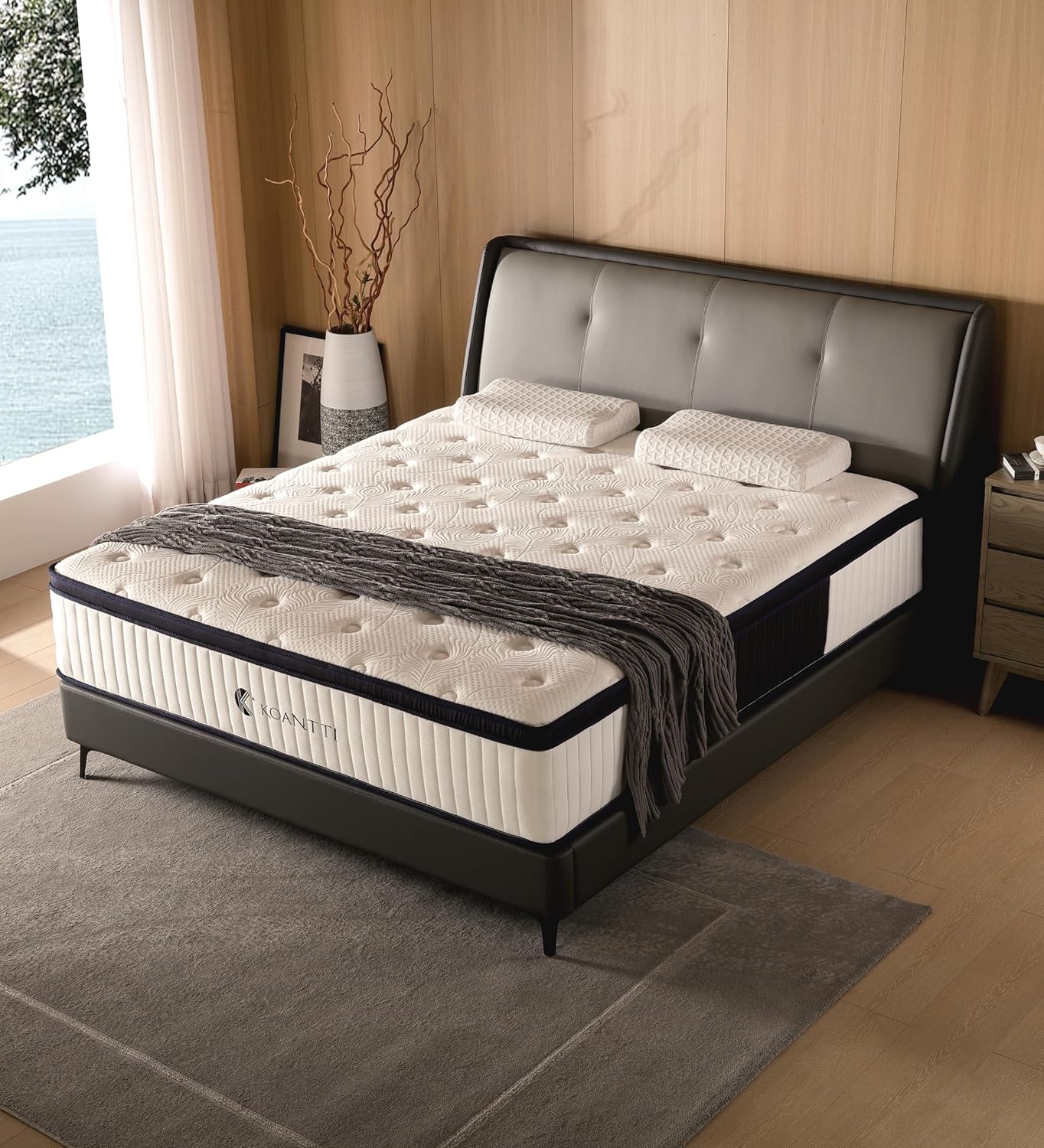 King Size Mattress, 14 Inch Memory Foam Hybrid White - $255