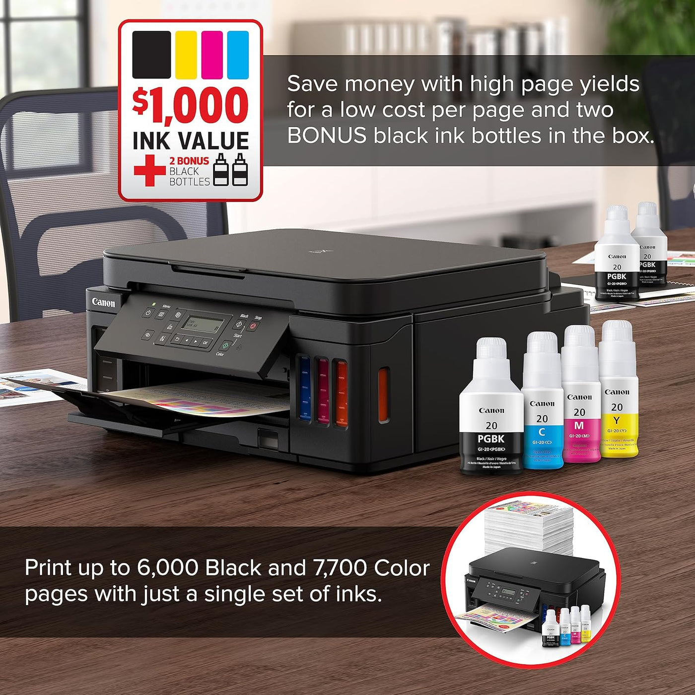 MegaTank PIXMA G6020 Wireless All-in-One Printer